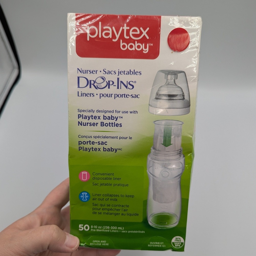 Playtex Baby Drop-Ins Liners 8-10oz Disposable Pre-Sterilized 50 Count 50ct